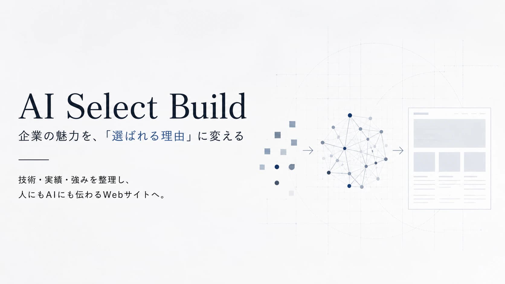 企業の魅力を選ばれる理由に変えるWeb再構築サービス AI Select Build